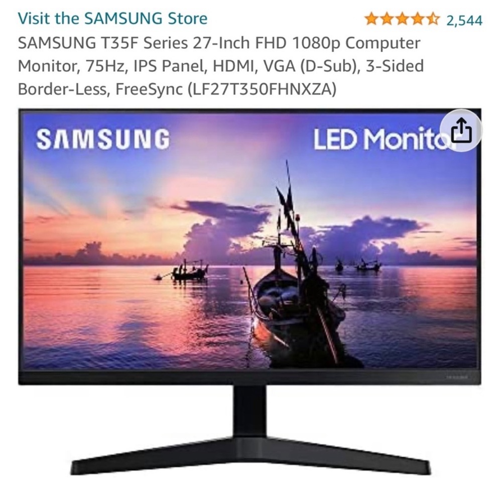 SAMSUNG T35F Series 27-Inch FHD 1080p Computer Monitor, 75Hz